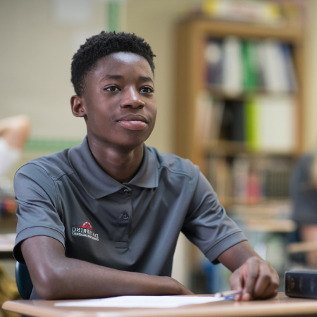 A middle school student at Dayspring Christian Academy in Mountville, PA.